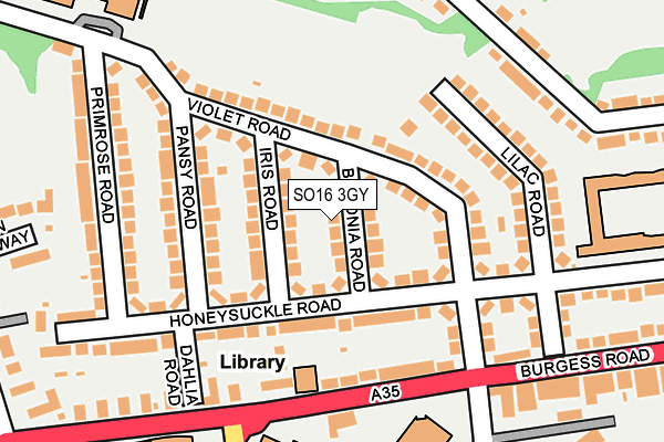 SO16 3GY map - OS OpenMap – Local (Ordnance Survey)