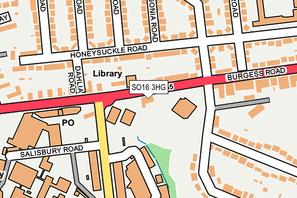 SO16 3HG map - OS OpenMap – Local (Ordnance Survey)