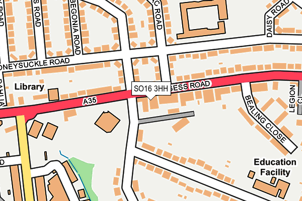 SO16 3HH map - OS OpenMap – Local (Ordnance Survey)