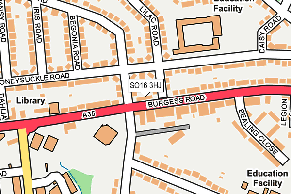 SO16 3HJ map - OS OpenMap – Local (Ordnance Survey)