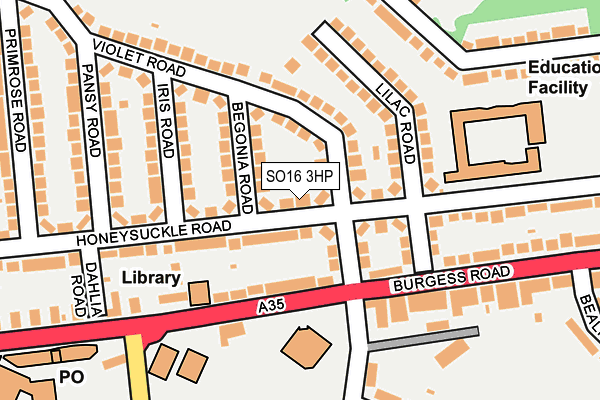 SO16 3HP map - OS OpenMap – Local (Ordnance Survey)