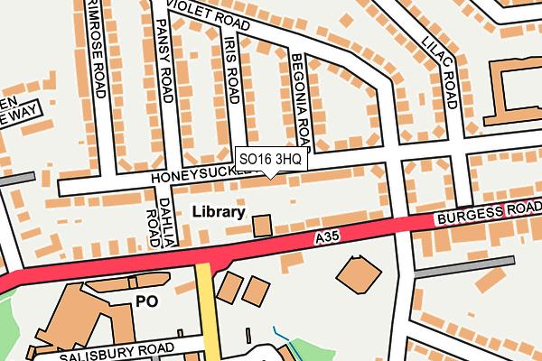 SO16 3HQ map - OS OpenMap – Local (Ordnance Survey)