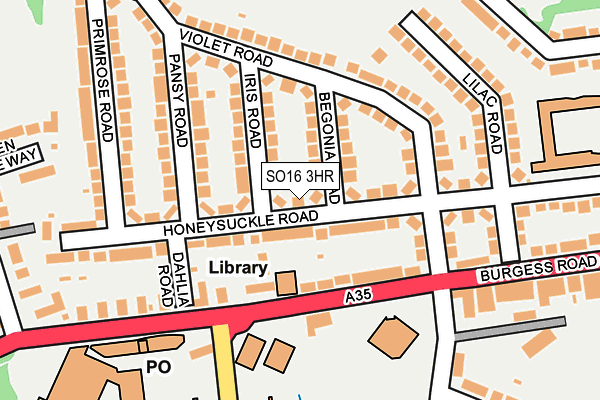 SO16 3HR map - OS OpenMap – Local (Ordnance Survey)