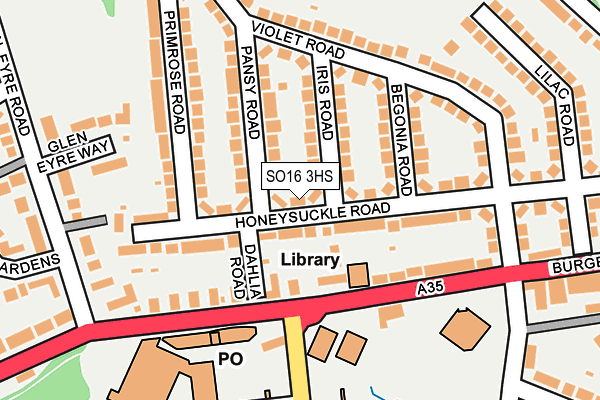 SO16 3HS map - OS OpenMap – Local (Ordnance Survey)