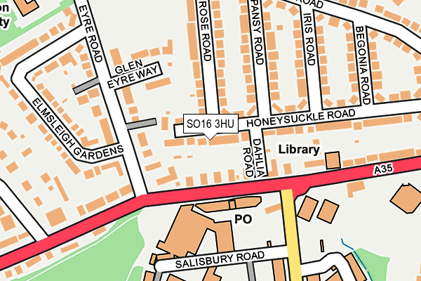 SO16 3HU map - OS OpenMap – Local (Ordnance Survey)