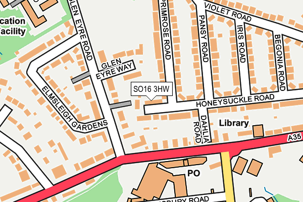 SO16 3HW map - OS OpenMap – Local (Ordnance Survey)