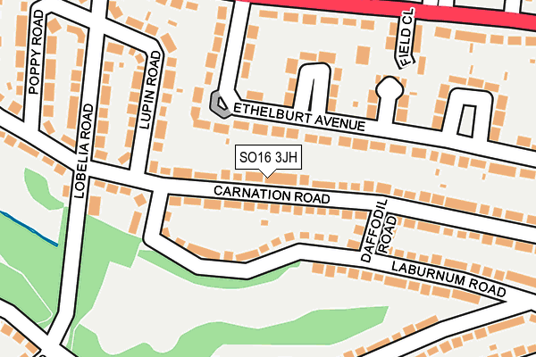 SO16 3JH map - OS OpenMap – Local (Ordnance Survey)