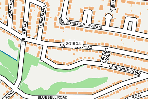 SO16 3JL map - OS OpenMap – Local (Ordnance Survey)