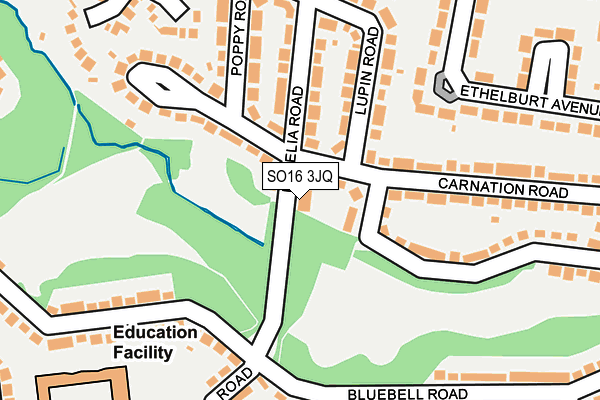 SO16 3JQ map - OS OpenMap – Local (Ordnance Survey)
