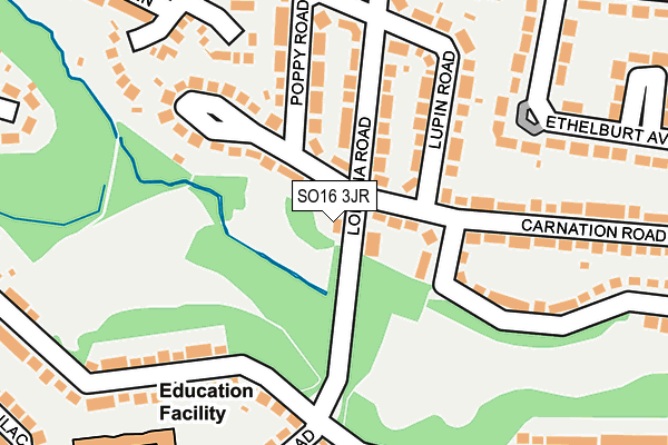 SO16 3JR map - OS OpenMap – Local (Ordnance Survey)