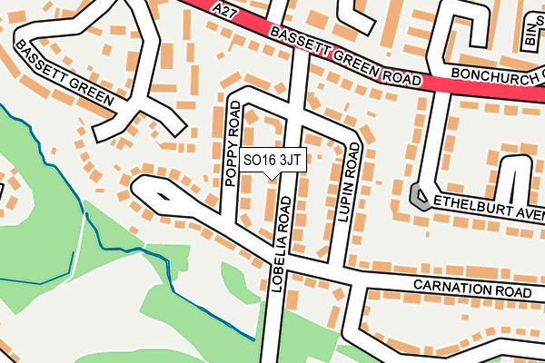 SO16 3JT map - OS OpenMap – Local (Ordnance Survey)