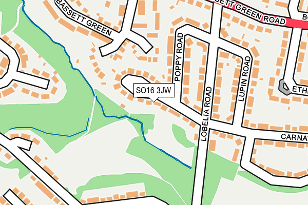 SO16 3JW map - OS OpenMap – Local (Ordnance Survey)