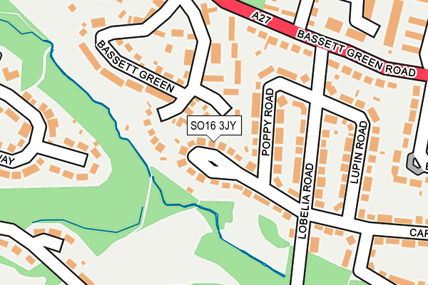 SO16 3JY map - OS OpenMap – Local (Ordnance Survey)