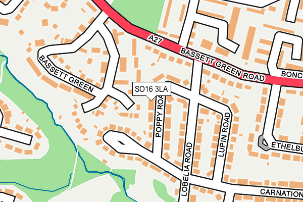 SO16 3LA map - OS OpenMap – Local (Ordnance Survey)