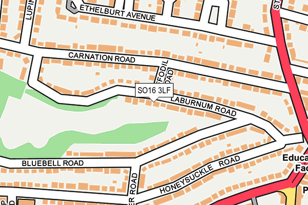 SO16 3LF map - OS OpenMap – Local (Ordnance Survey)