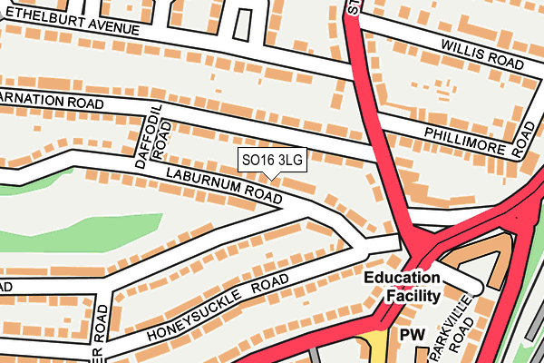 SO16 3LG map - OS OpenMap – Local (Ordnance Survey)