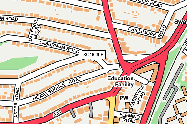 SO16 3LH map - OS OpenMap – Local (Ordnance Survey)