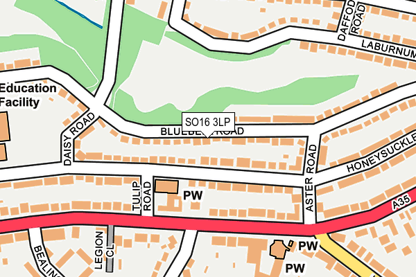 SO16 3LP map - OS OpenMap – Local (Ordnance Survey)