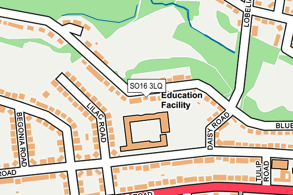 SO16 3LQ map - OS OpenMap – Local (Ordnance Survey)