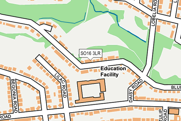 SO16 3LR map - OS OpenMap – Local (Ordnance Survey)