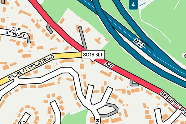 SO16 3LT map - OS OpenMap – Local (Ordnance Survey)