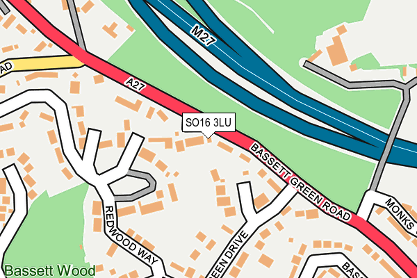 SO16 3LU map - OS OpenMap – Local (Ordnance Survey)