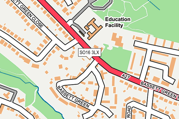SO16 3LX map - OS OpenMap – Local (Ordnance Survey)