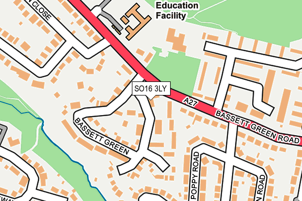 SO16 3LY map - OS OpenMap – Local (Ordnance Survey)