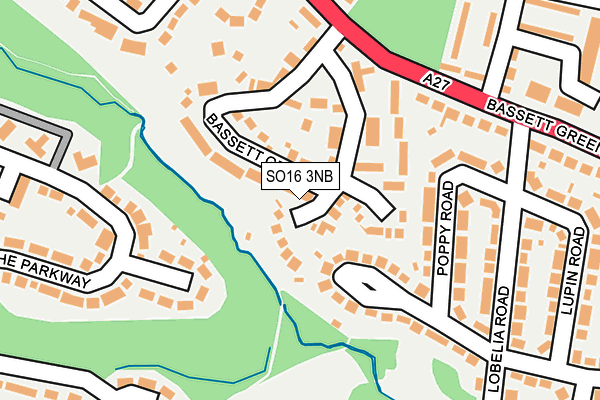 SO16 3NB map - OS OpenMap – Local (Ordnance Survey)