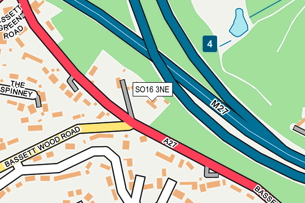 SO16 3NE map - OS OpenMap – Local (Ordnance Survey)