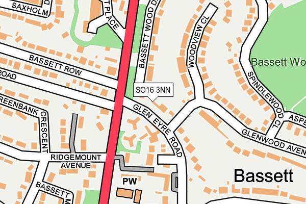 SO16 3NN map - OS OpenMap – Local (Ordnance Survey)