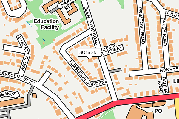 SO16 3NT map - OS OpenMap – Local (Ordnance Survey)