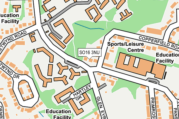 SO16 3NU map - OS OpenMap – Local (Ordnance Survey)