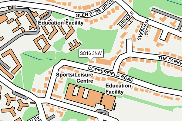 SO16 3NW map - OS OpenMap – Local (Ordnance Survey)