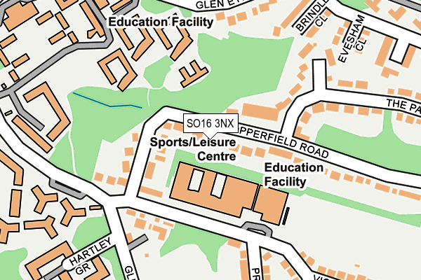SO16 3NX map - OS OpenMap – Local (Ordnance Survey)