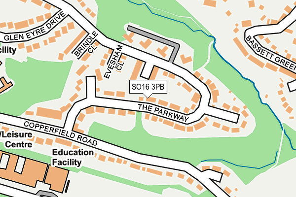 SO16 3PB map - OS OpenMap – Local (Ordnance Survey)