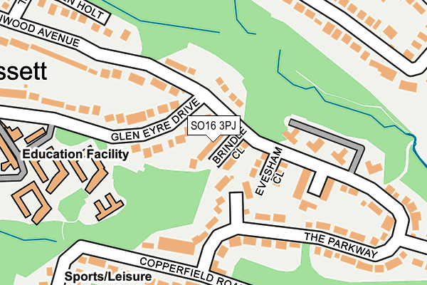 SO16 3PJ map - OS OpenMap – Local (Ordnance Survey)