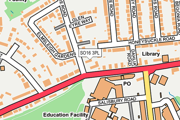 SO16 3PL map - OS OpenMap – Local (Ordnance Survey)