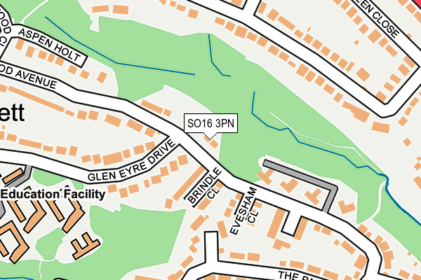 SO16 3PN map - OS OpenMap – Local (Ordnance Survey)