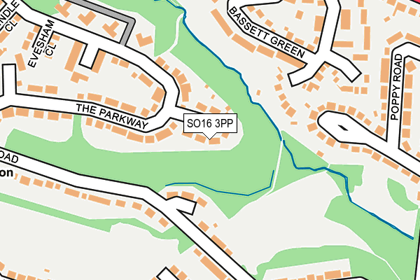 SO16 3PP map - OS OpenMap – Local (Ordnance Survey)