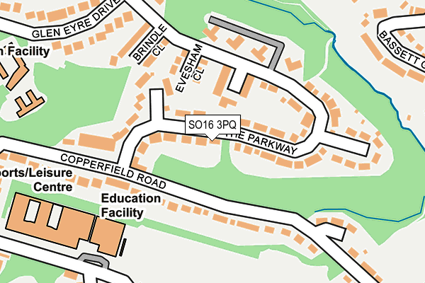 SO16 3PQ map - OS OpenMap – Local (Ordnance Survey)