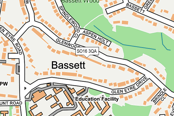 SO16 3QA map - OS OpenMap – Local (Ordnance Survey)