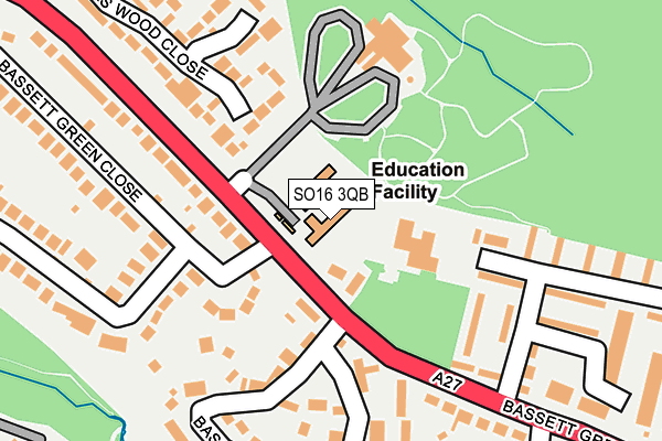 SO16 3QB map - OS OpenMap – Local (Ordnance Survey)