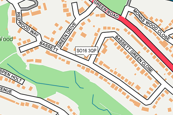 SO16 3QP map - OS OpenMap – Local (Ordnance Survey)
