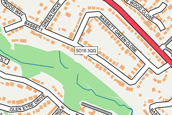 SO16 3QQ map - OS OpenMap – Local (Ordnance Survey)