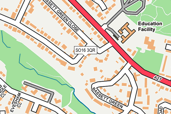SO16 3QR map - OS OpenMap – Local (Ordnance Survey)