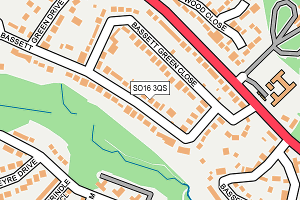 SO16 3QS map - OS OpenMap – Local (Ordnance Survey)