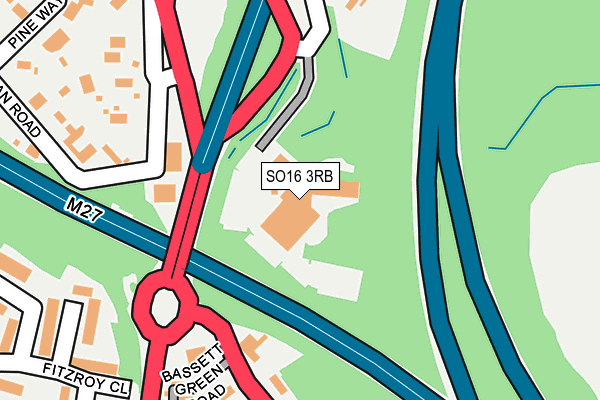 SO16 3RB map - OS OpenMap – Local (Ordnance Survey)