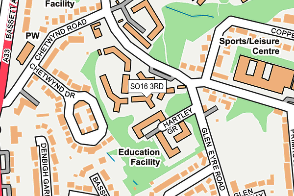 SO16 3RD map - OS OpenMap – Local (Ordnance Survey)