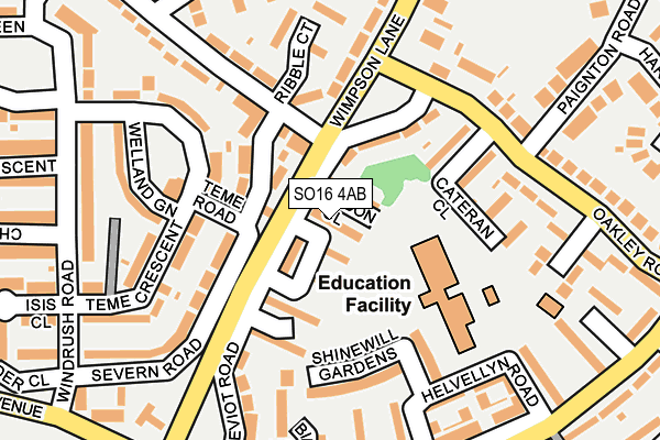 SO16 4AB map - OS OpenMap – Local (Ordnance Survey)